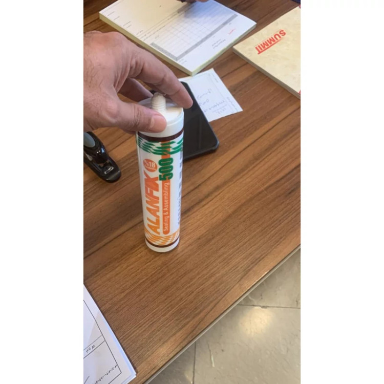 چسب ماستیک سیلیکونی غیراسیدی ALAN FIX 500 ماربل شیت و ترمووال درزگیر (پسکرایه)
