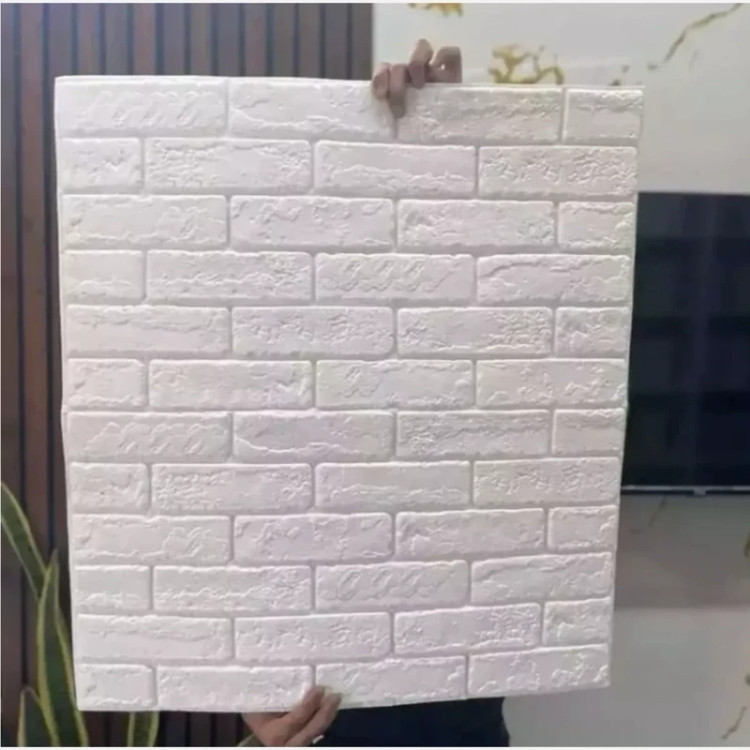 دیوارپوش فومی پشت چسبدار آجربهمنی 70در77 cm، ضخامت 9میل (پس کرایه)