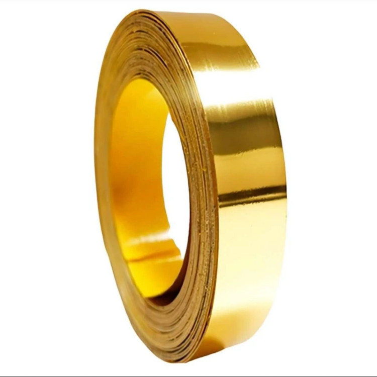 نوارPVC (تسمه) پشت چسبدار عرض 1.5cm طلایی رول 20متری (پس کرایه)