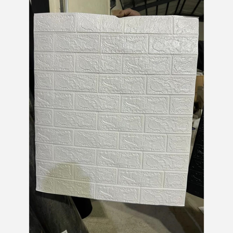 دیوارپوش فومی پشت چسبدار آجرسفید وارداتی کد LL01 ابعاد 70در77 cm ضخامت 3میل (پس کرایه)