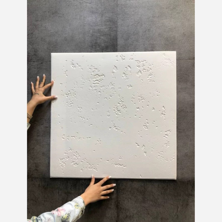 دیوارپوش پتینه فومی پشت چسبدار سفید 70در70 cm ضخامت 7میل (پس کرایه)