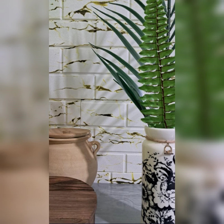 دیوارپوش فومی پشت چسبدار طرح چاپی آجر رگه نامنظم 70در70 cm ضخامت 6میل (پس کرایه)
