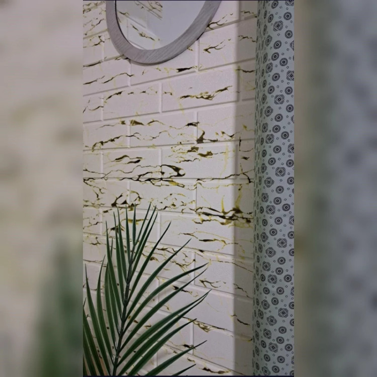 دیوارپوش فومی پشت چسبدار طرح چاپی آجر رگه نامنظم 70در70 cm ضخامت 6میل (پس کرایه)