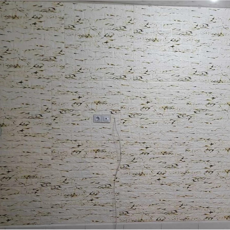 دیوارپوش فومی پشت چسبدار طرح چاپی آجر رگه نامنظم 70در70 cm ضخامت 6میل (پس کرایه)