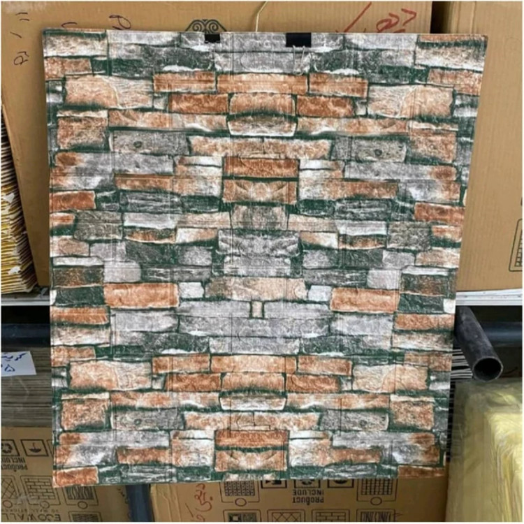 دیوارپوش فومی پشت چسبدار طرح چاپی زمینه آجر انتیک کد M 17 س70در77 cm ضخامت 8 میل (پس کرایه)