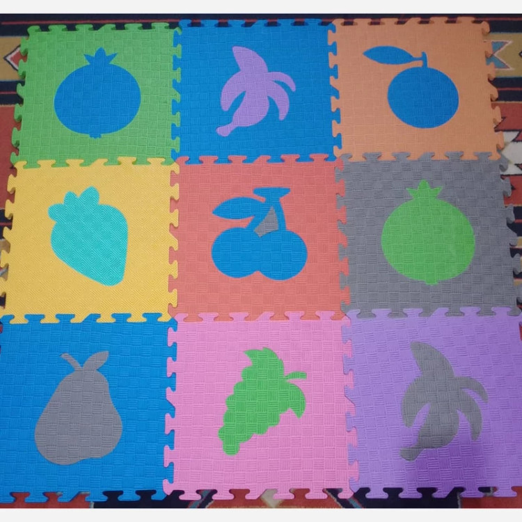 کفپوش تاتامی کودک ابعاد 33در33 cm (مدل میوه ای) بسته 9تایی جمعاً یک مترمربع (پس کرایه)