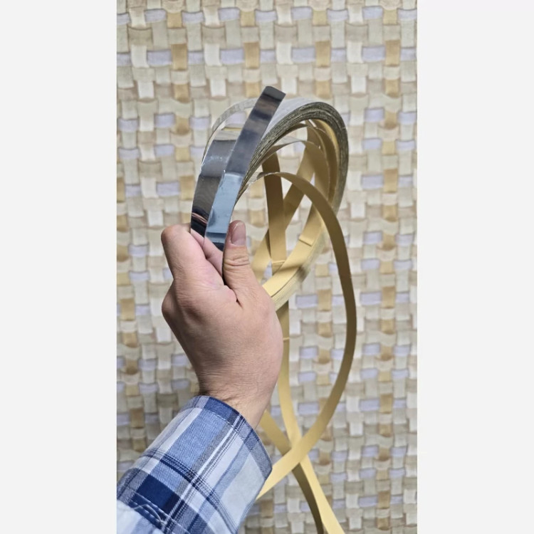 نوارPVC (تسمه) پشت چسبدار عرض 1.5cm نقره ای رول 20متری (پس کرایه)