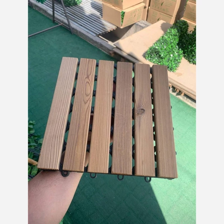 تایل چوب ترموود 6تکه ای 12میل ابعاد 30در30 cm (پس کرایه)