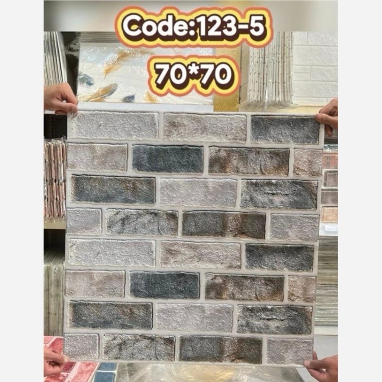 دیوارپوش فومی آجری پشت چسبدار وارداتی کد 5-123 ابعاد70در70 cm، ضخامت 5میل(پس کرایه)
