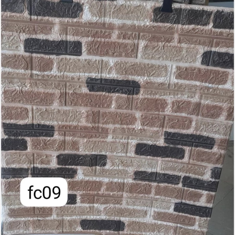 طرح دیوارپوش آجری پشت چسبدار چاپی طرح آجر کد FC09 ابعاد70در70 cm ضخامت 7میل (پس کرایه)