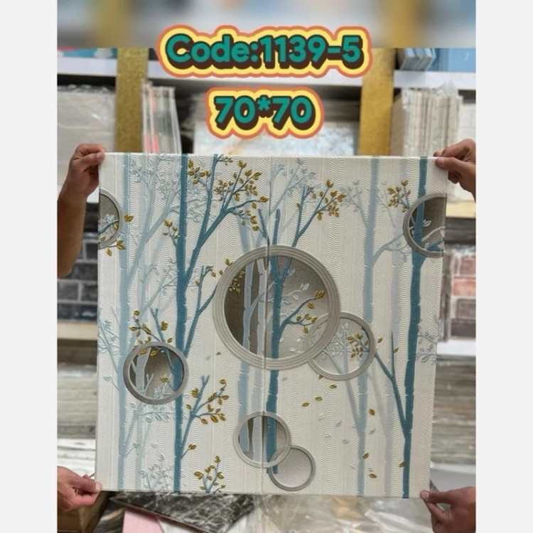 دیوارپوش فومی درخت بهاری زمینه آبی پشت چسبدار ابعاد 70در70 cm ضخامت 5میل (پس کرایه)