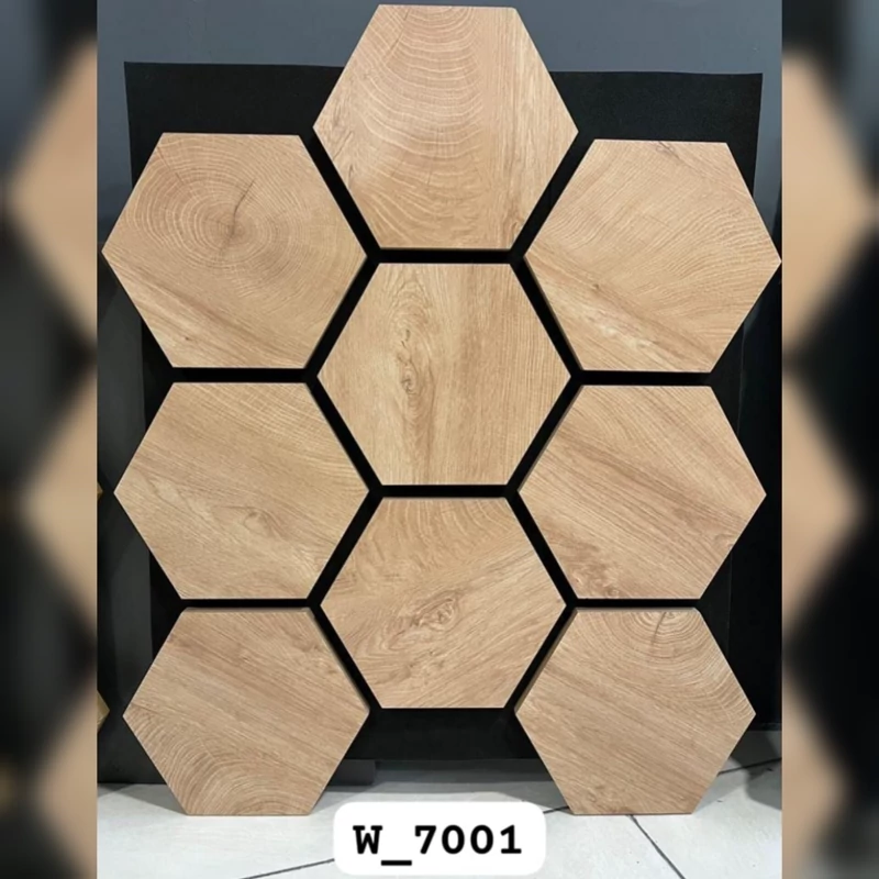 ترموود فوم پنل شش ضلعی (زنبوری) کد W-7001، مغزMDF روکش چوب طبیعی ابعاد 62در72 cm (ارسال پس کرایه)