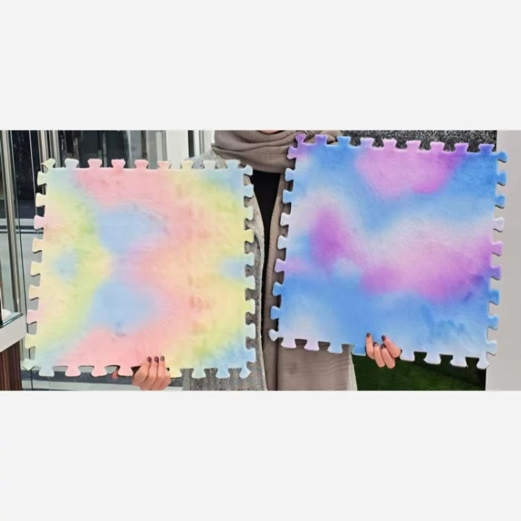 کفپوش تایل موکتی آبرنگی ابعاد46در46 cm، (پازلی) ضربه گیر اتاق کودک (پس کرایه)