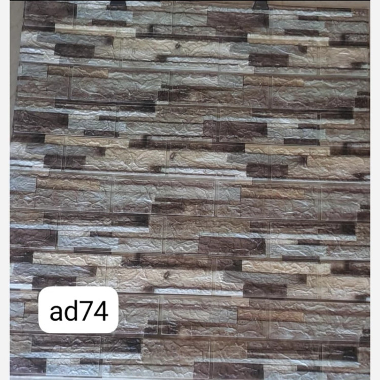 دیوارپوش فومی پشت چسبدار چاپی طرح آجر کد AD74 ابعاد 70در70 cm ضخامت 7میل (پس کرایه)