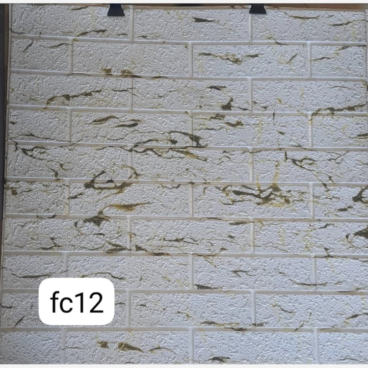 دیوارپوش فومی پشت چسبدار طرح آجر تخت کد FC12 ابعاد 70در70 cm ضخامت 7میل (پس کرایه)