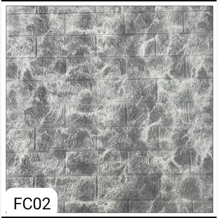 دیوارپوش فومی آجری پشت چسبدار چاپی کد FC02 ابعاد70در77 cm ضخامت 7میل (پس کرایه)