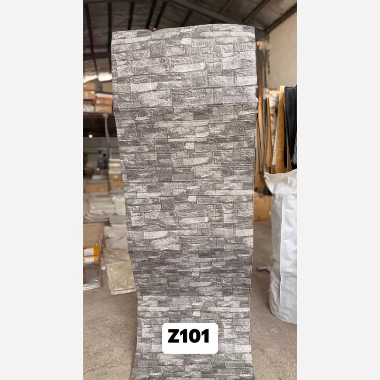 دیوارپوش رولی فومی پشت چسبدار آجری وارداتی کد Z101 ابعاد 70در300 cm ضخامت 3میل (پسکرایه)