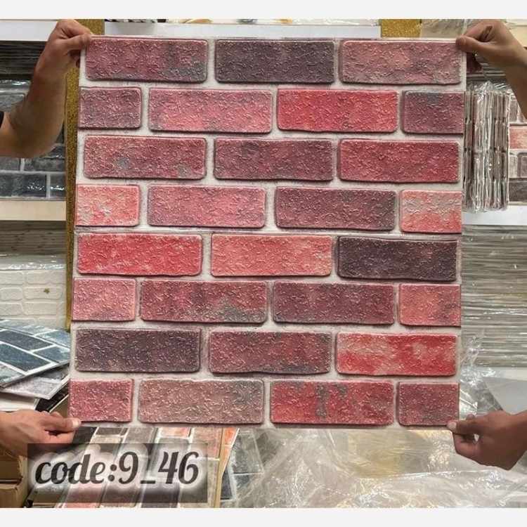 دیوارپوش فومی آجری چسبدار وارداتی کد 46-9 ابعاد70در70 cm، ضخامت 3میل (پس کرایه)