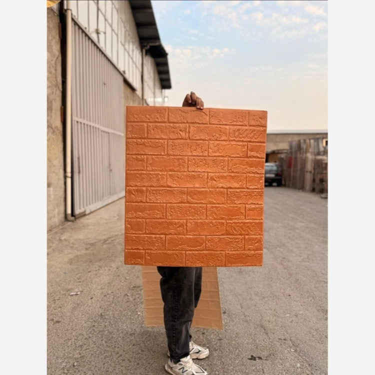 دیوارپوش فومی پشت چسبدار آجربهمنی وارداتی 70در77 cm، ضخامت 8میل (پس کرایه)