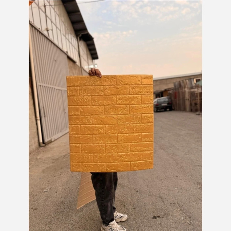 دیوارپوش فومی پشت چسبدار آجربهمنی وارداتی 70در77 cm، ضخامت 8میل (پس کرایه)