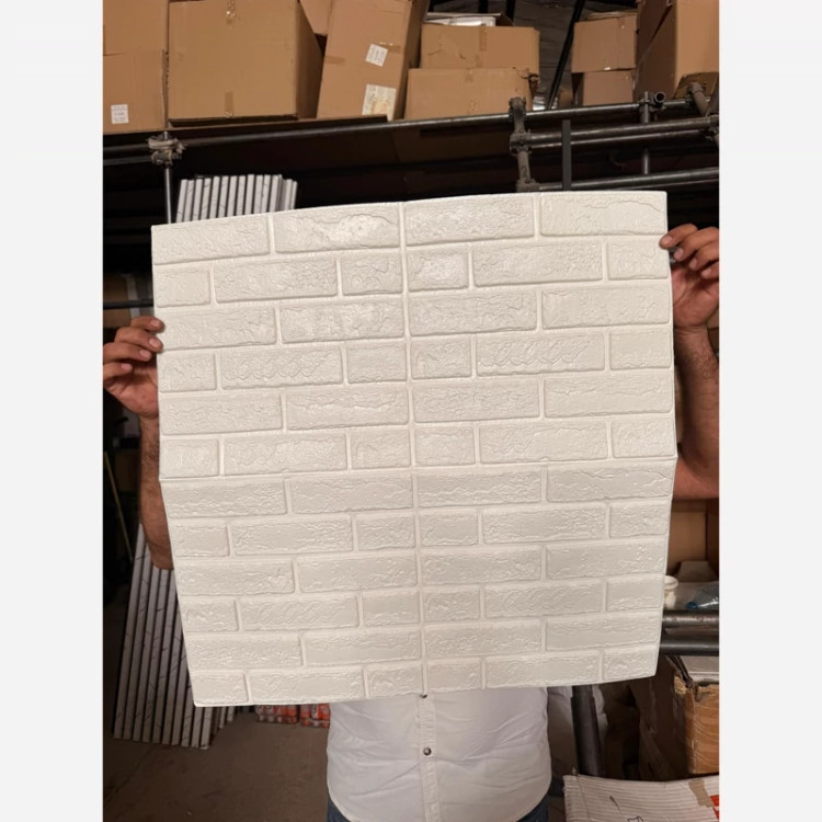 دیوارپوش فومی پشت چسبدار آجربهمنی وارداتی 70در77 cm، ضخامت 8میل (پس کرایه)