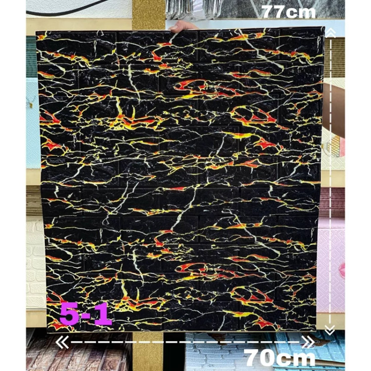 دیوارپوش فومی پشت چسبدار وارداتی کد 1-5 ابعاد 70در70 cm ضخامت 5میل (پس کرایه)