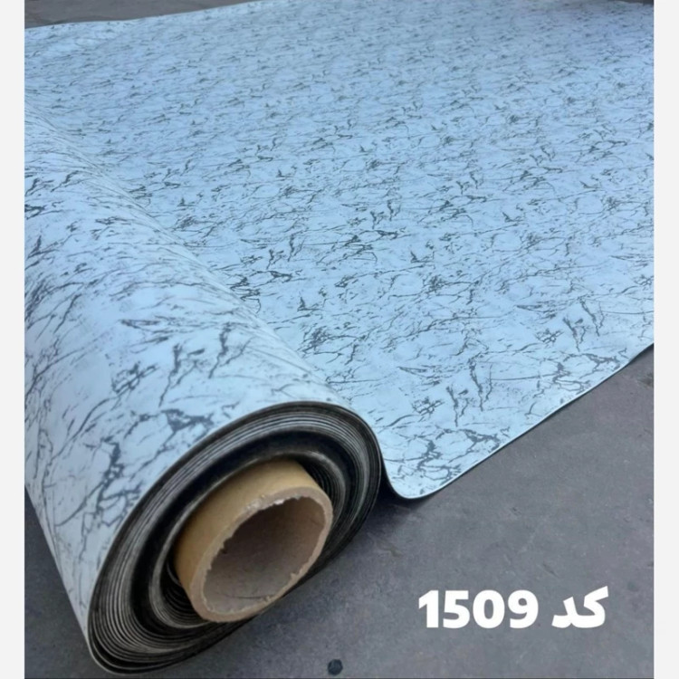 کفپوش رولی پشت موکتی (نمدی) سنگ سفید کد 1509 عرض 2متر (پسکرایه)