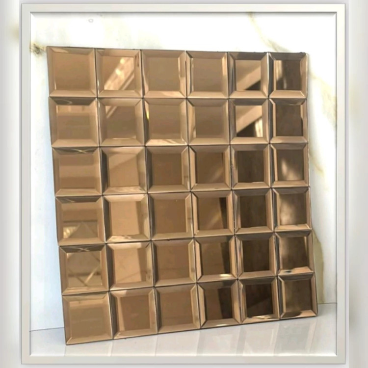 تایل آینه ای 3در3 برنز کد T1002،ابعاد30در30 پشت چسبدار (پس کرایه)
