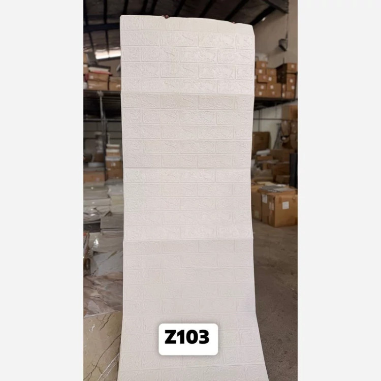 دیوارپوش رولی فومی پشت چسبدار آجری وارداتی کد Z103 ابعاد 70در300 cm ضخامت 3میل (پسکرایه)