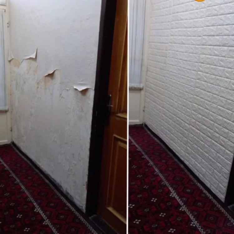 دیوارپوش رولی فومی پشت چسبدار آجری وارداتی کد Z103 ابعاد 70در300 cm ضخامت 3میل (پسکرایه)