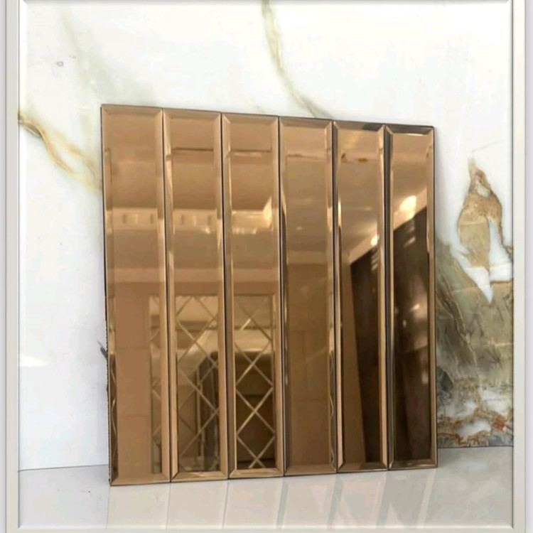 تایل آینه ای 5در30 برنز کد T3002 ابعاد30در30 پشت چسبدار (پسکرایه)