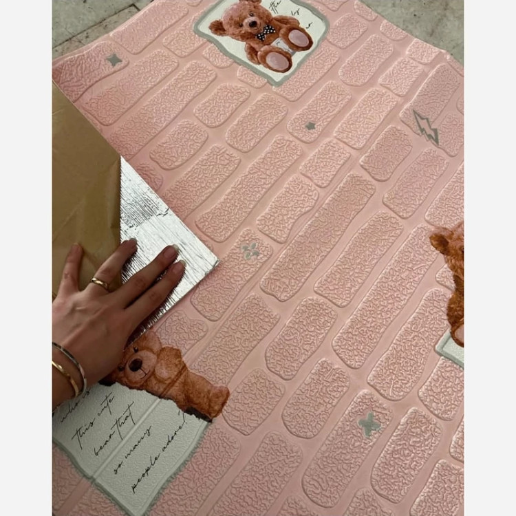 4رنگ دیوارپوش فومی اتاق کودک مدل خرس 70در70 cm ضخامت 5میل (پس کرایه)