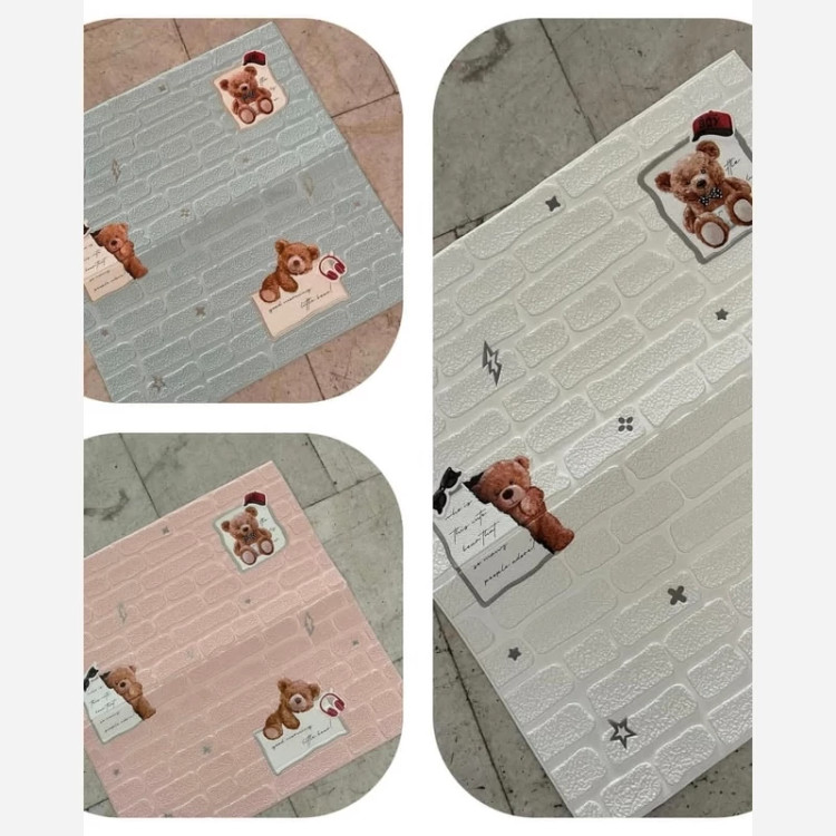 4رنگ دیوارپوش فومی اتاق کودک مدل خرس 70در70 cm ضخامت 5میل (پس کرایه)