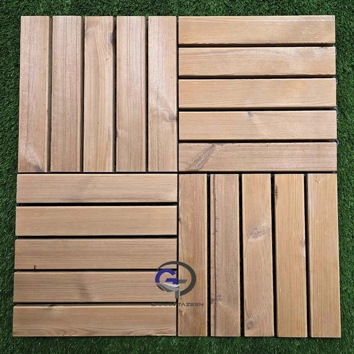 تایل ترموود فنلاندی (درجه1) ابعاد30در30 cm پنج تکه ای (پس کرایه)