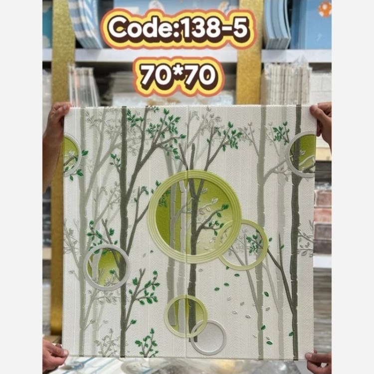 دیوارپوش فومی درخت بهاری زمینه سبز پشت چسبدار ابعاد 70در70 cm ضخامت 5میل (پس کرایه)