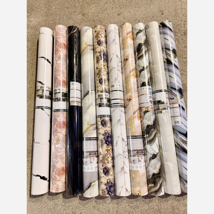 ماربل شیت رولی پشت چسبدار ابعاد 120cmدر3m ضخامت 3میل (پسکرایه)