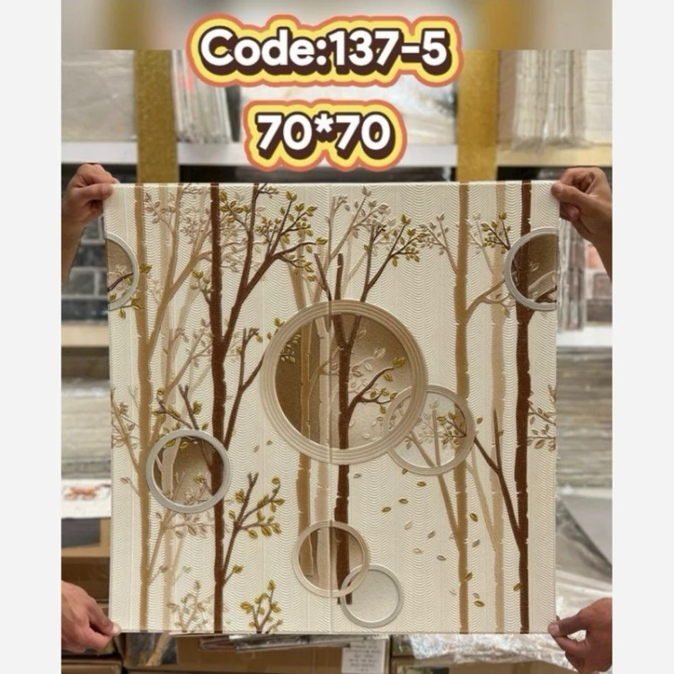دیوارپوش فومی درخت بهاری زمینه سفید پشت چسبدار ابعاد 70در70 cm ضخامت 5میل (پس کرایه)