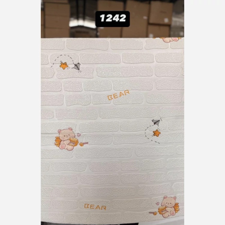 دیوارپوش فومی پشت چسبدار طرح خرسی کودک، ابعاد70در70 cm، ضخامت 5میل(پس کرایه)