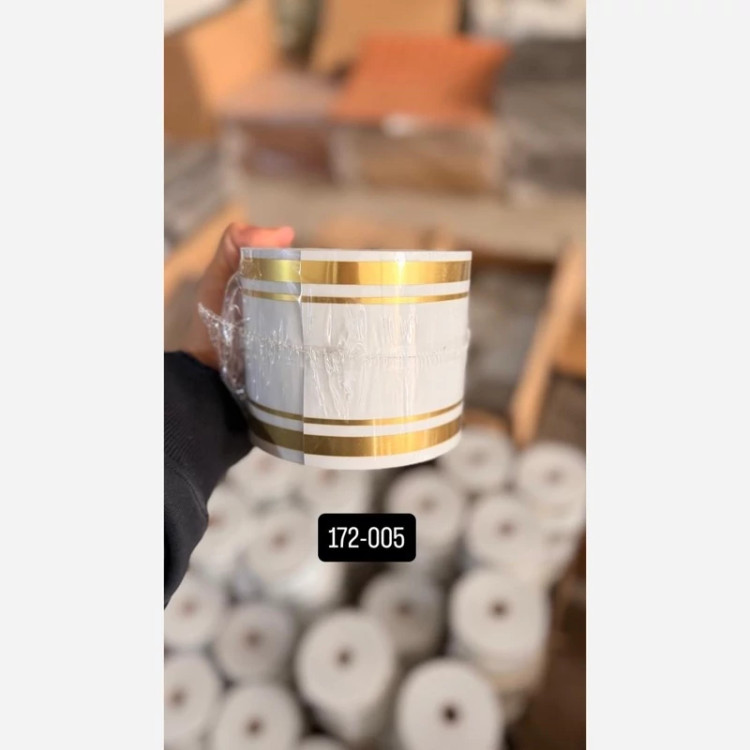 قرنیز فومی پشت چسبدار کد 005-172 ابعاد 10cmدر5متر، ضخامت 4میل (پس کرایه)