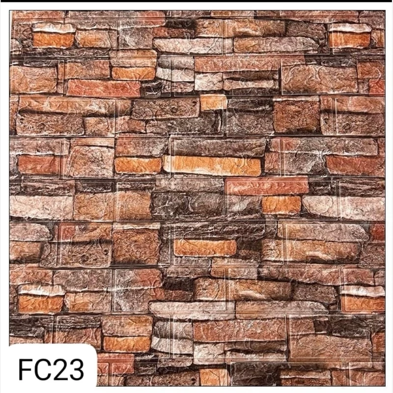 دیوارپوش فومی آجری پشت چسبدار چاپی کد FC23 ابعاد70در70 cm ضخامت 7میل (پس کرایه)