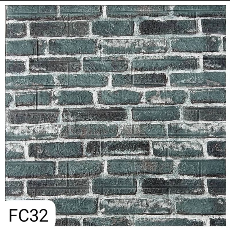 دیوارپوش فومی آجری پشت چسبدار چاپی کد FC32 ابعاد70در70 cm ضخامت 7میل (پس کرایه)