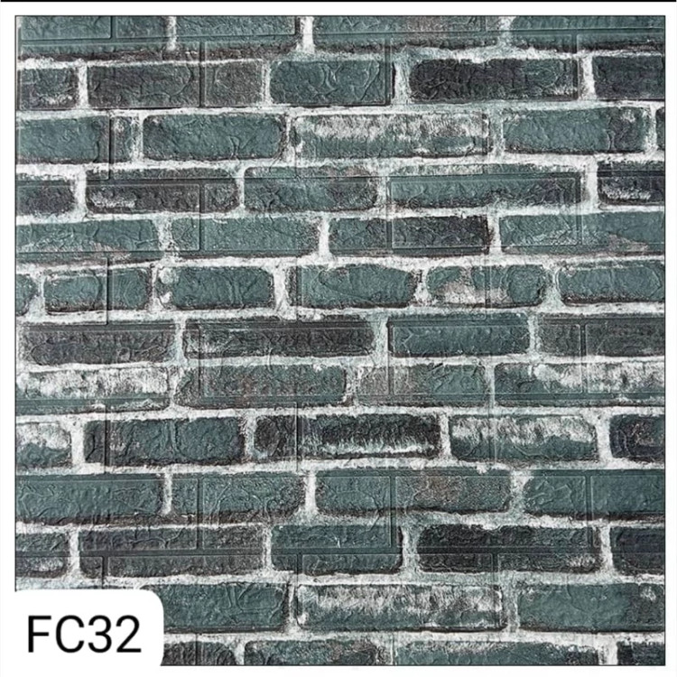 دیوارپوش فومی آجری پشت چسبدار چاپی کد FC32 ابعاد70در70 cm ضخامت 7میل (پس کرایه)