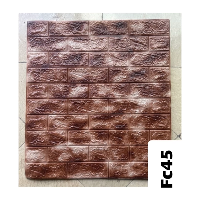 دیوارپوش فومی آجری چسبدار چاپی کد FC45 ابعاد70در77 cm ضخامت 7میل (پس کرایه)