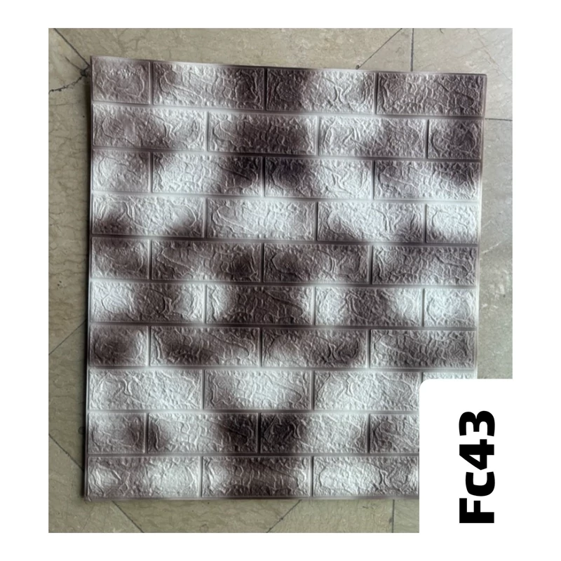 دیوارپوش فومی آجری پشت چسبدار چاپی کد FC43 ابعاد70در77 cm ضخامت 7میل (پس کرایه)