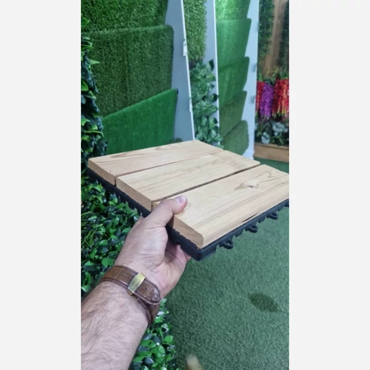 بسته 21تایی تایل چوب ترموود 3تکه ای 12میل ساده ابعاد30در30 cm (پس کرایه)