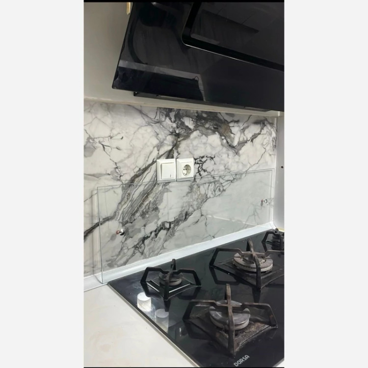 شیشه نسوز سکوریت محافظ بین کابینتی پشت گاز ابعاد 30در90 ضخامت 5میل (ارسال با باربری پسکرایه)