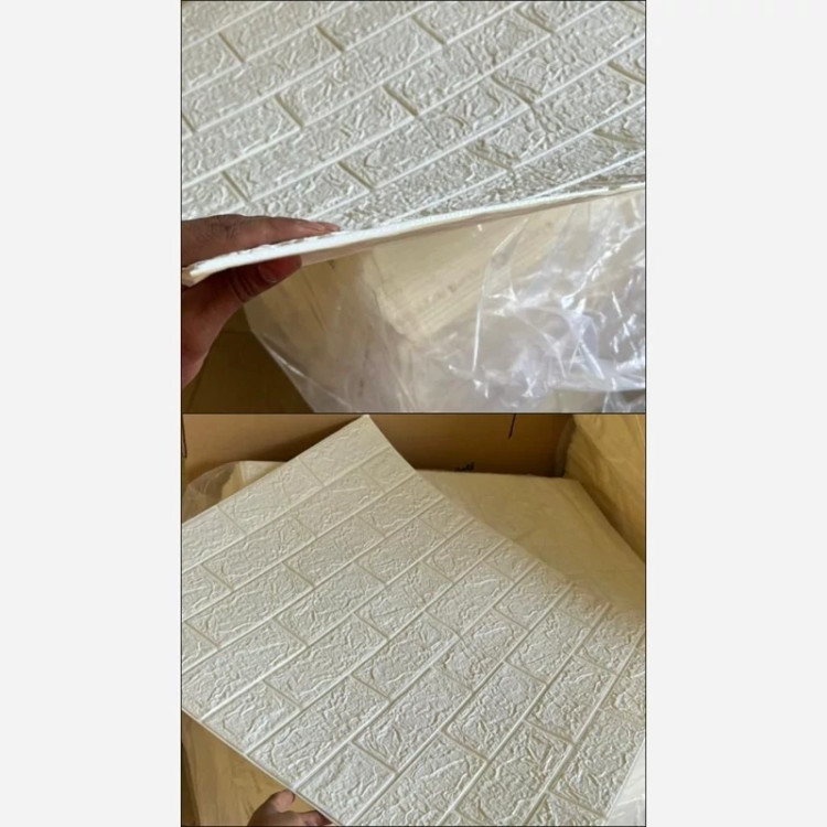 دیوارپوش فومی پشت چسبدار آجرسفید وارداتی کد LL01 ابعاد 70در77 cm ضخامت 6میل (پس کرایه)