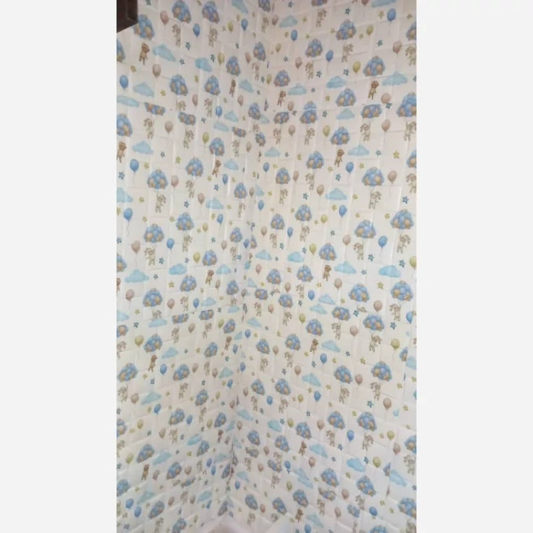 دیوارپوش فومی پشت چسبدار طرح کودک مربع مشبک چاپی عروسکی 70در70 cm ضخامت 6میل (پس کرایه)