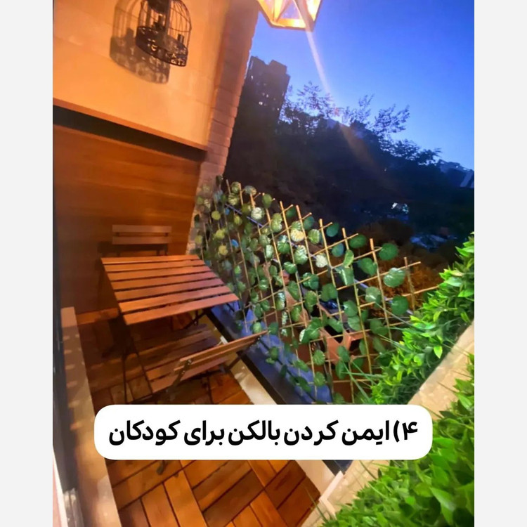 پنل حصار آکاردئونی برگ پتوس شاسی چوب ابعاد 1در2 متر (پسکرایه)