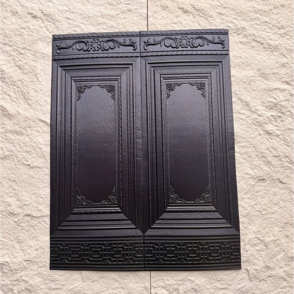 دیوارپوش فومی پشت چسبدار وارداتی ابعاد 70در90 cm مدل کتیبه مشکی ضخامت 6میل (پس کرایه)